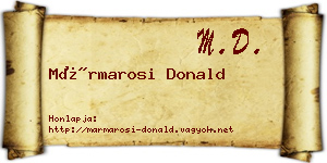 Mármarosi Donald névjegykártya